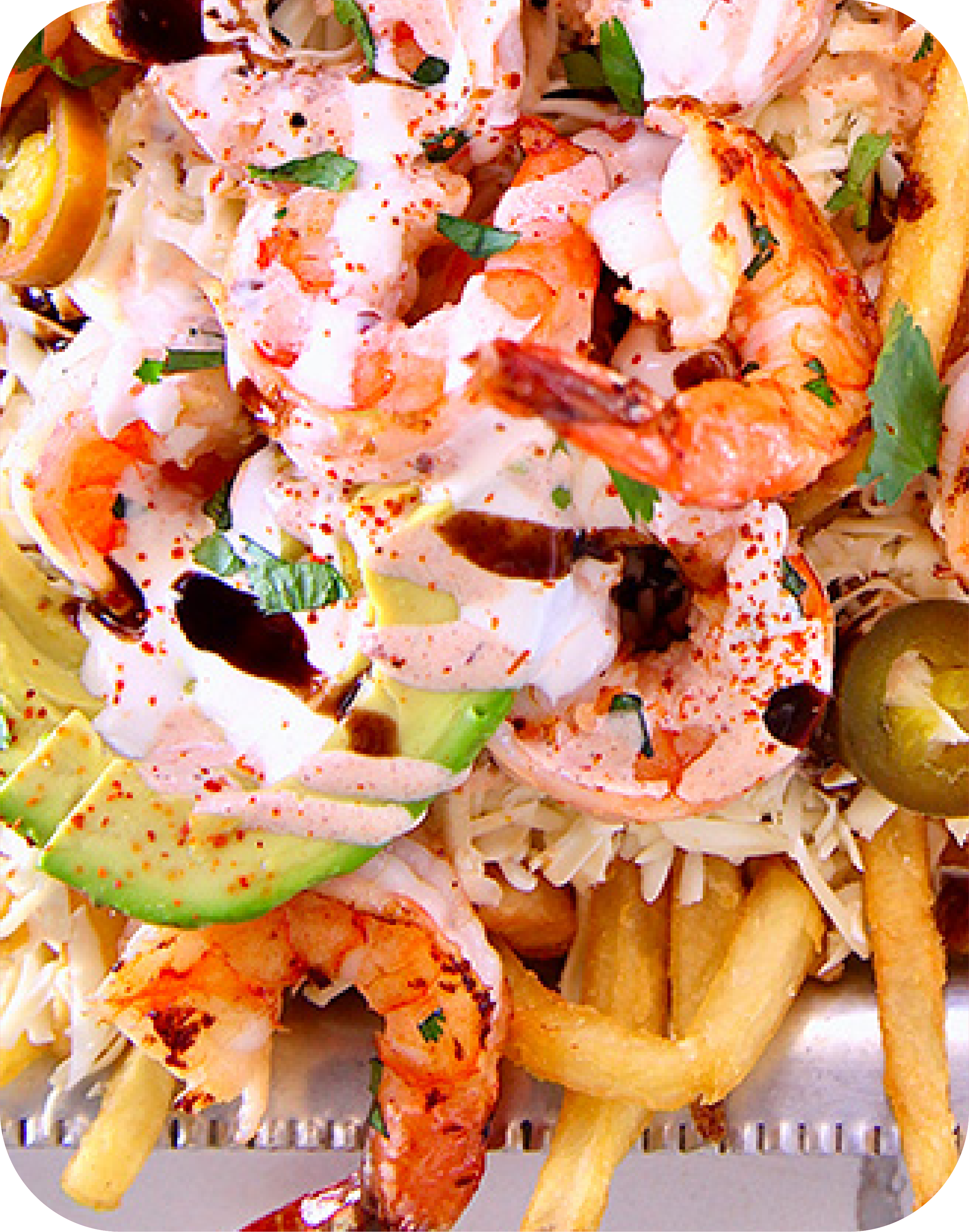 Papas con Camarones